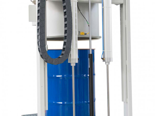 Failure protection for pneumatic drum bells of stirring sta...